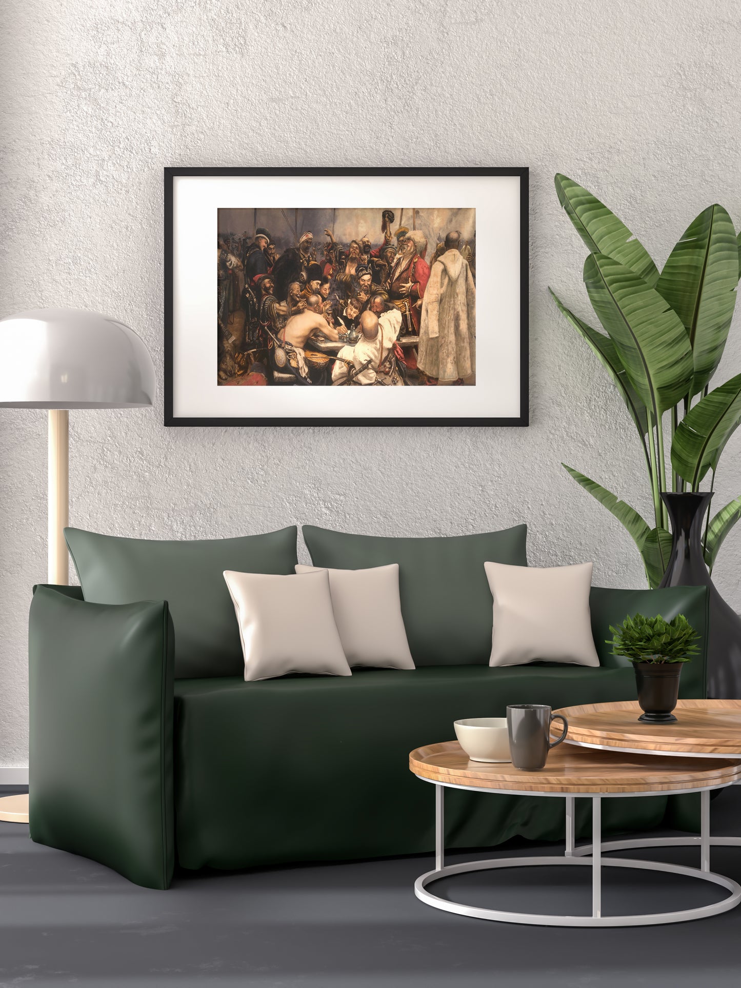 Zaporozhia Cossacks writing a letter to Turkish Sultan, Tableau rug collection, 50x75