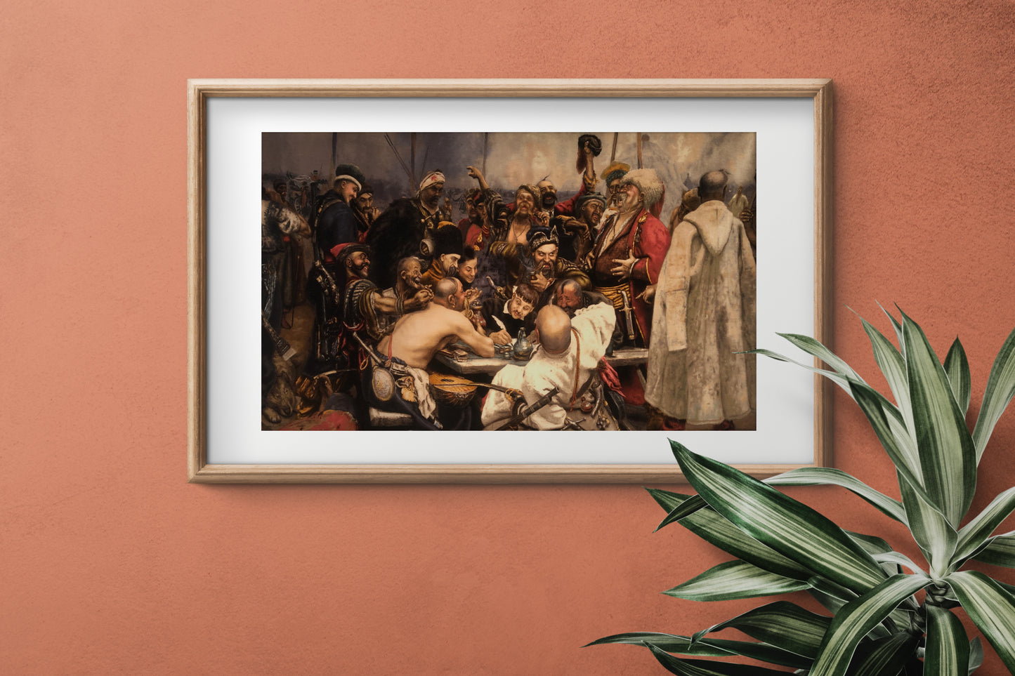 Zaporozhia Cossacks writing a letter to Turkish Sultan, Tableau rug collection, 50x75