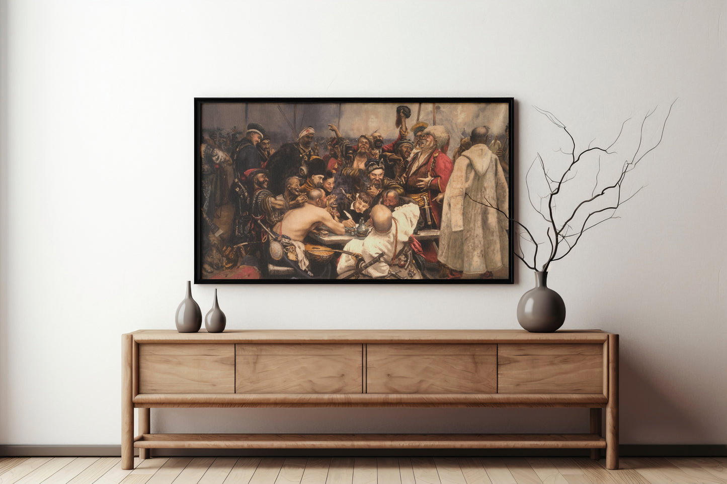 Zaporozhia Cossacks writing a letter to Turkish Sultan, Tableau rug collection, 50x75