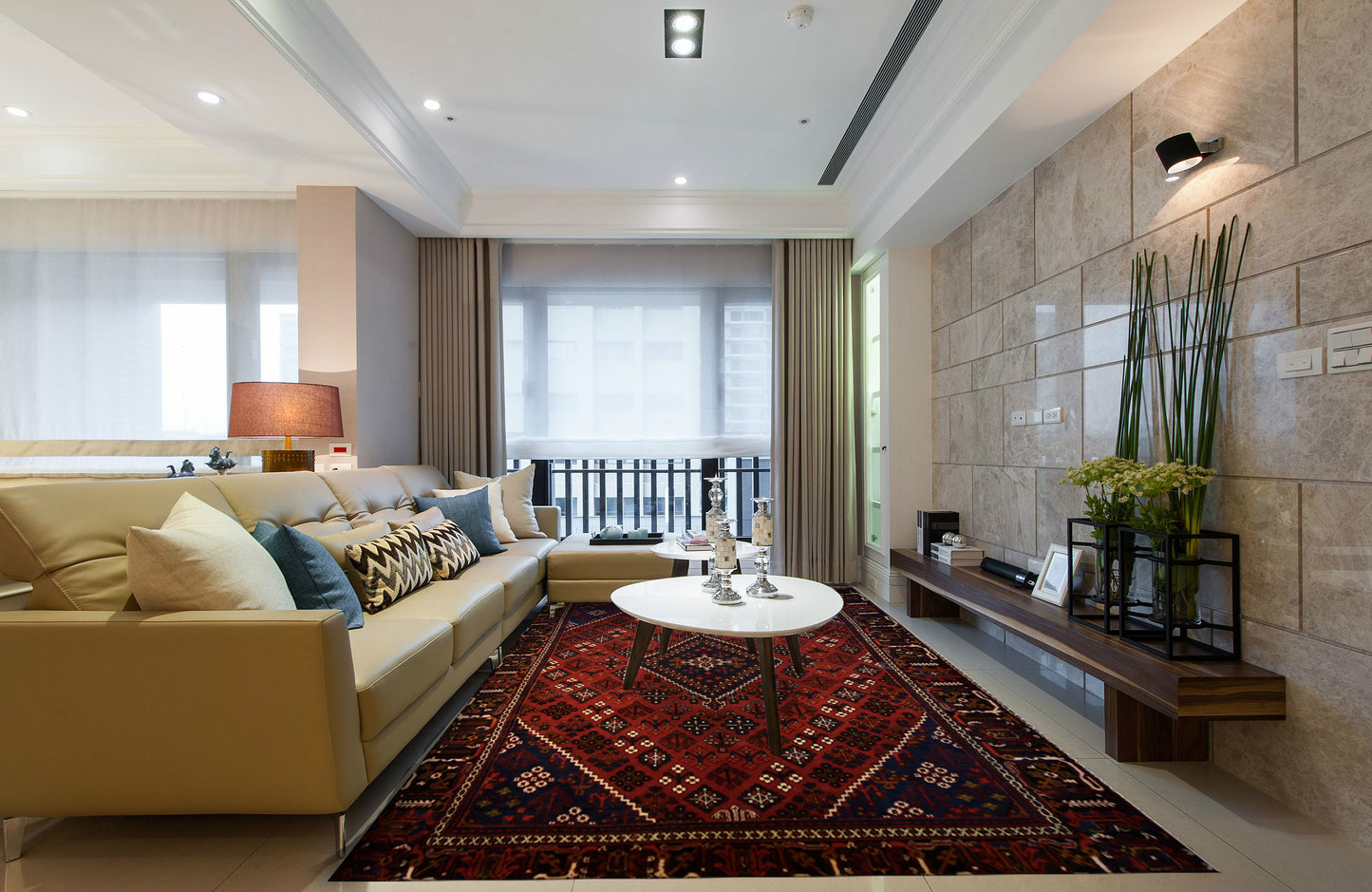 Tribal Geometrics in European Country style, Tribal collection, 8x10ft