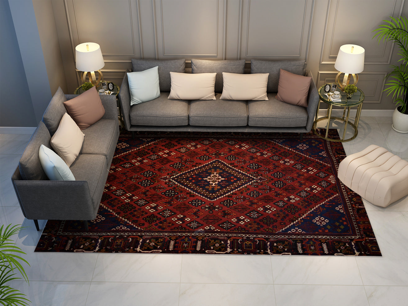 Tribal Geometrics in European Country style, Tribal collection, 8x10ft