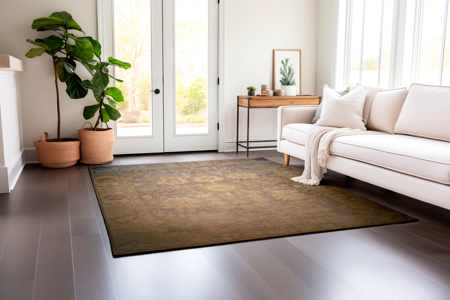 Varanasy (Antique style), Classic collection, faded lilac background, 8x10ft