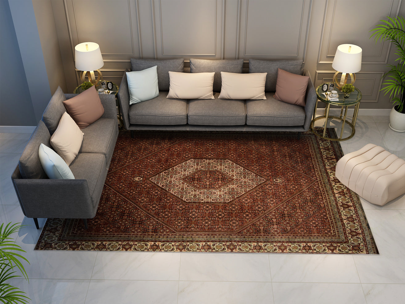 Fine Bijar Geometric, Transitional collection, 8x10ft