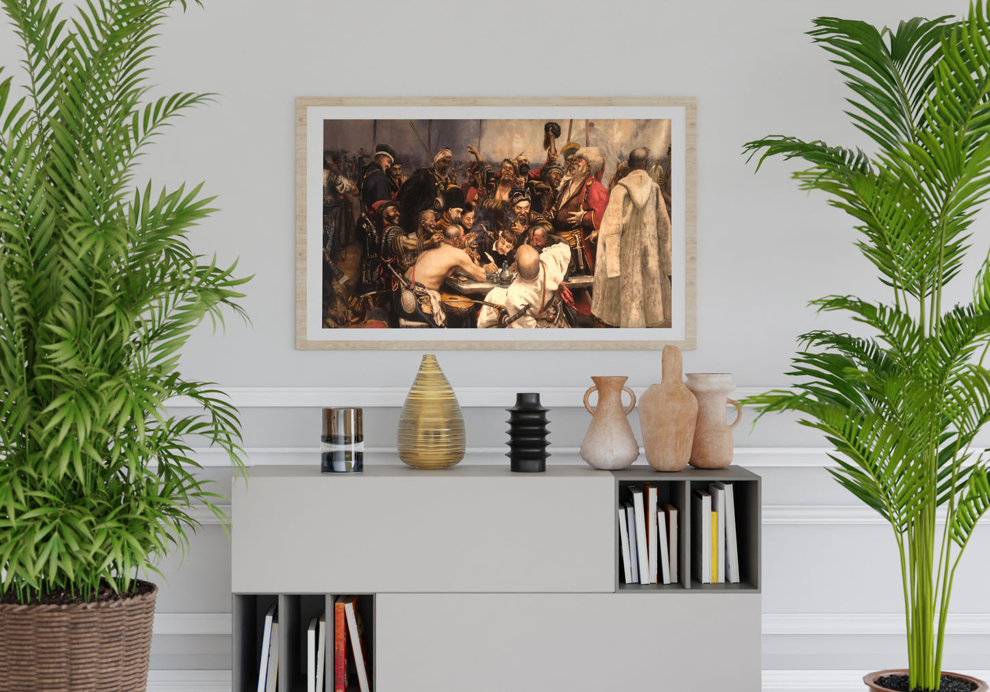 Zaporozhia Cossacks writing a letter to Turkish Sultan, Tableau rug collection, 50x75