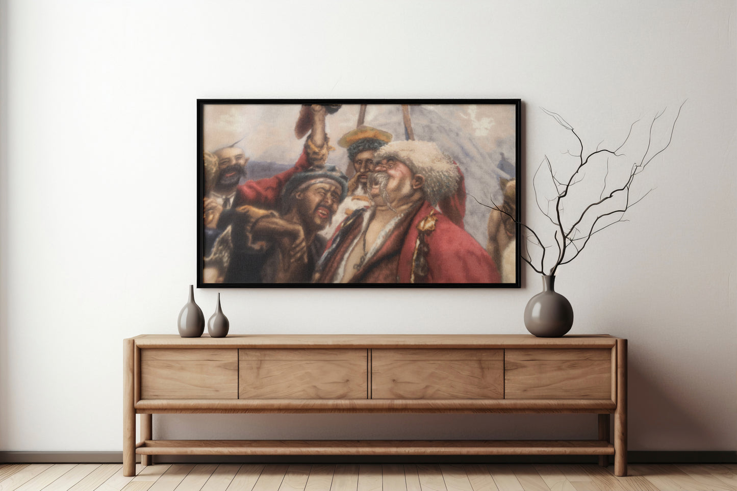 Zaporozhia Cossacks writing a letter to Turkish Sultan, Tableau rug collection, 50x75